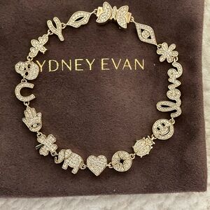 BRAND NEW BEAUTIFUL SYDNEY EVAN SMALL DIAMOND GOLD ICON ANNIVERSARY BRACELET